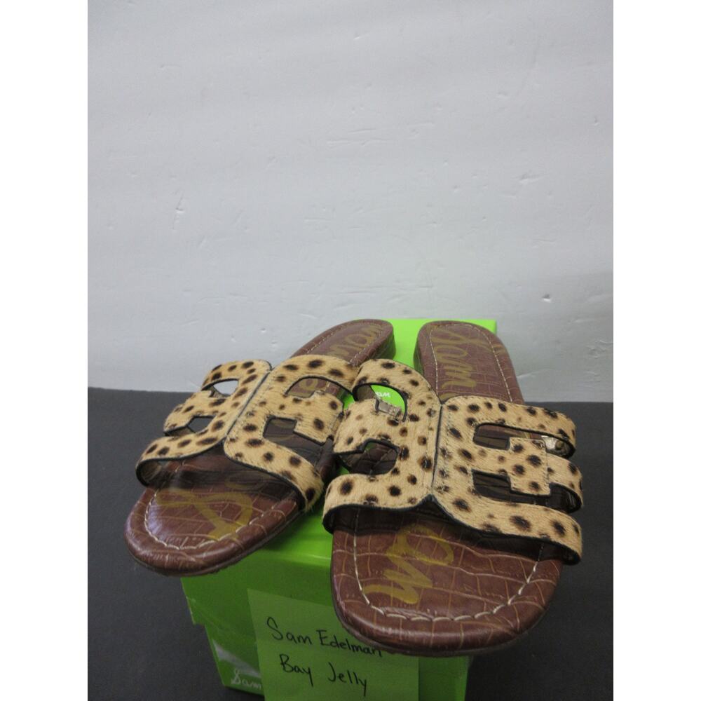 Like new Sam Edelman Leopard Animal Print Slide Sandals - Size 9.5